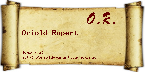 Oriold Rupert névjegykártya